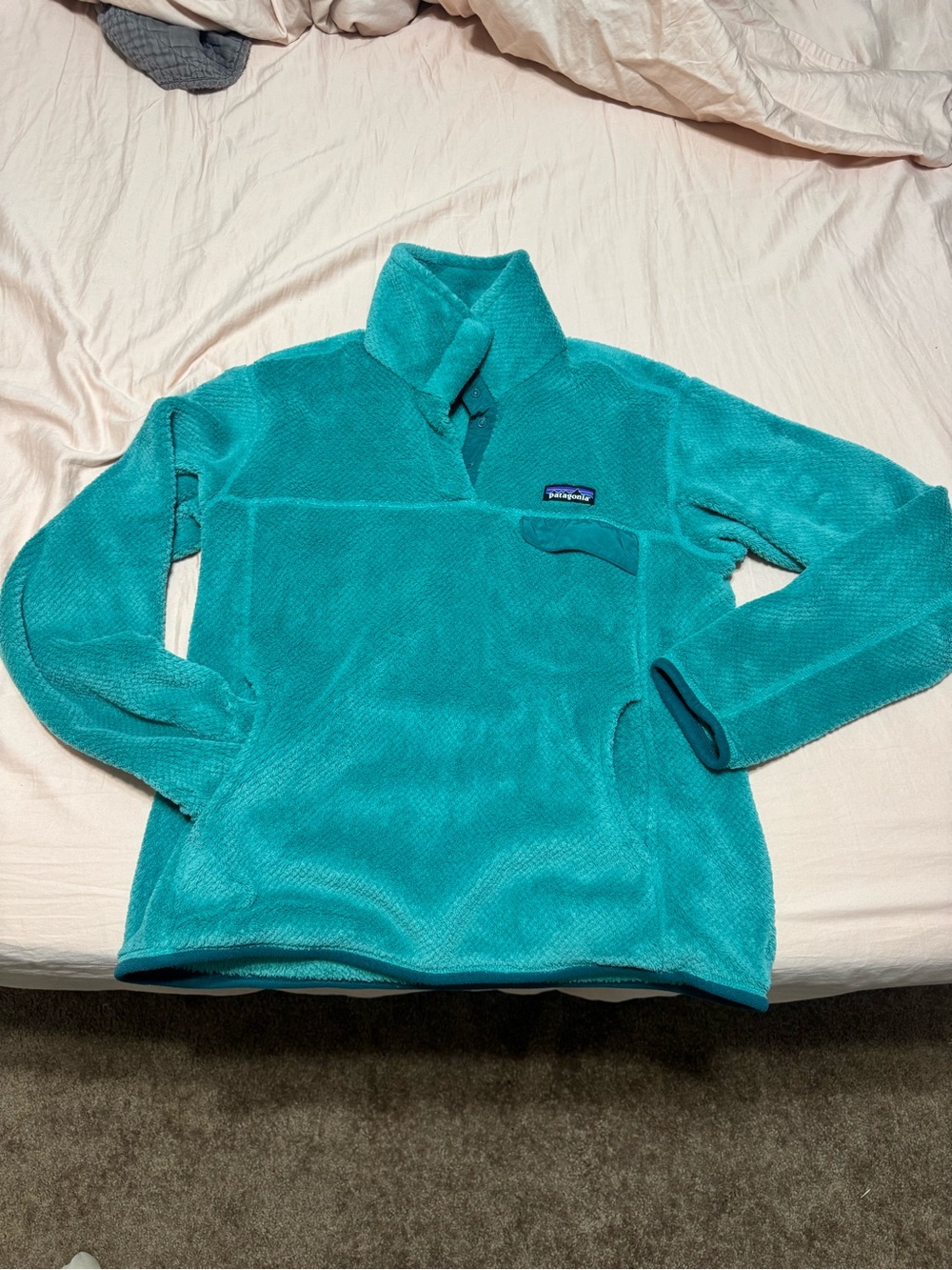 Patagonia Women's Teal Fleece Snap Pullover